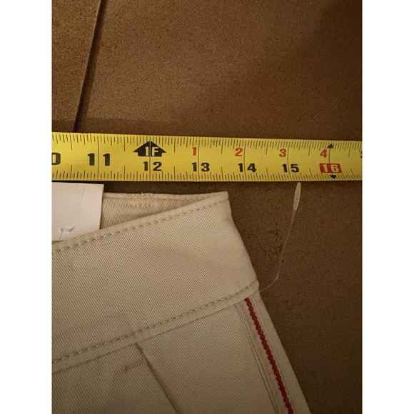 LOFT Cropped Pants Womens 0P Beige Red Side Stripe Raw Hem Ankle - Picture 13 of 13